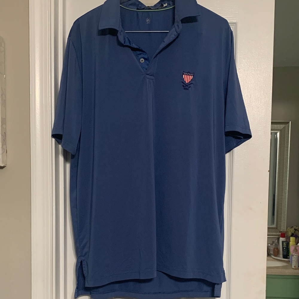 RLX Ralph Lauren Navy Blue Polo with Shield Crest